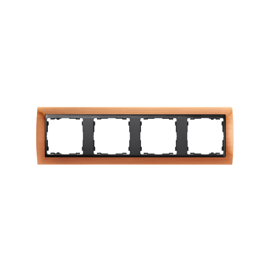 Frame for 4 elements old copper interior graphite Simon 82
