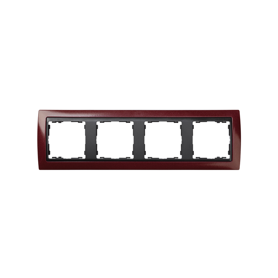 Frame for 4 elements metallic garnet interior graphite Simon 82