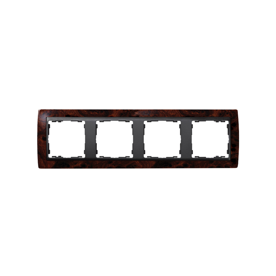 Frame for 4 elements walnut root interior graphite Simon 82