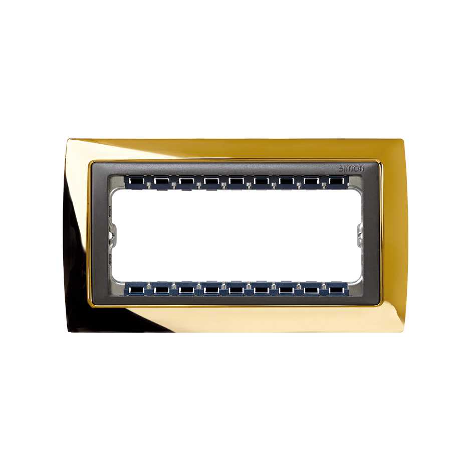Frame 5 half elements with frame holder 1 row gold interior graphite Simon 82 Centralisations
