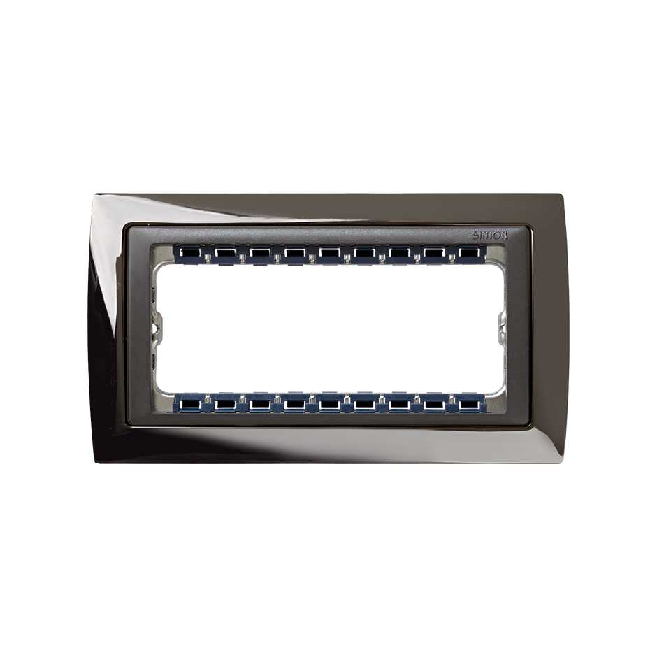 Frame 5 half elements with frame holder 1 row dark steel interior graphite Simon 82 Centralisations