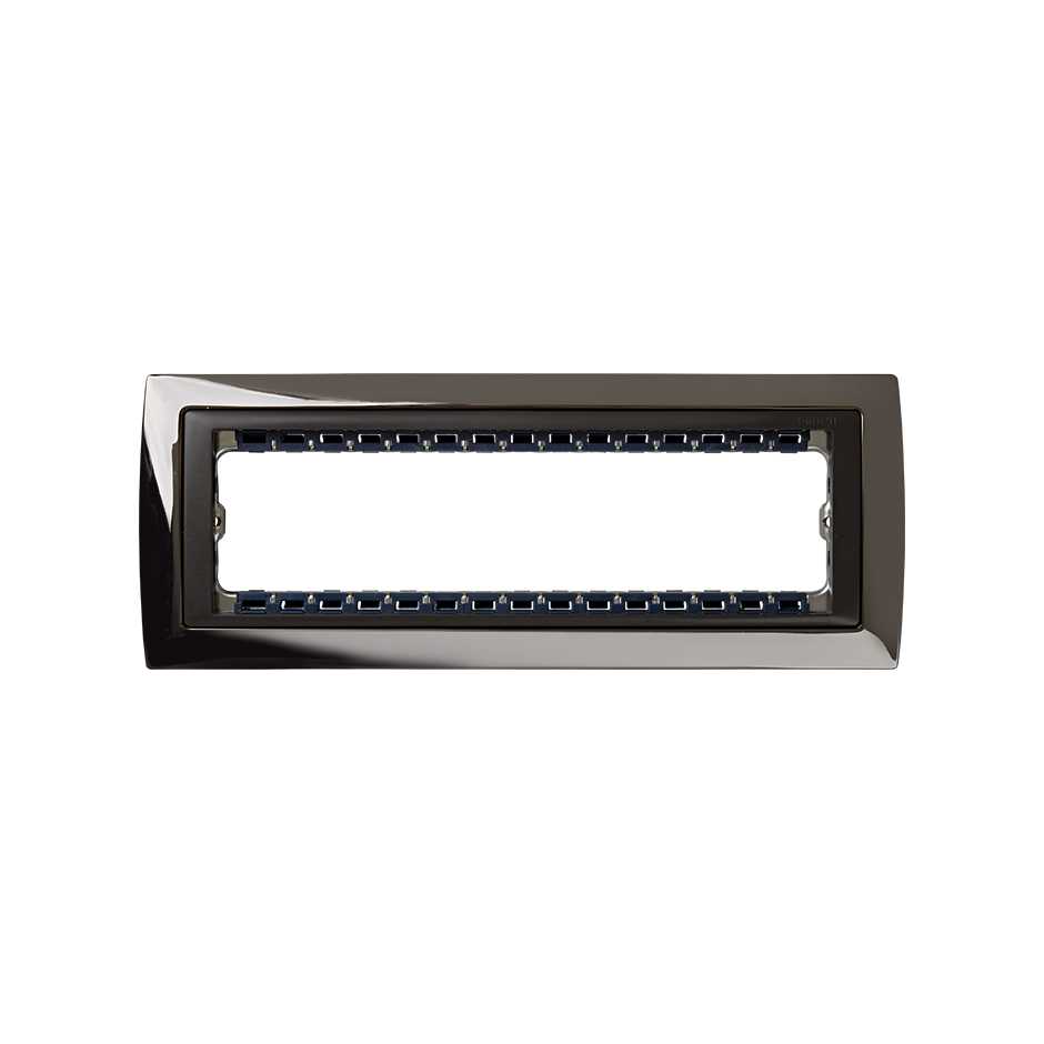 Frame 4 elements with frame holder 1 row dark steel interior graphite Simon 82 Centralisations