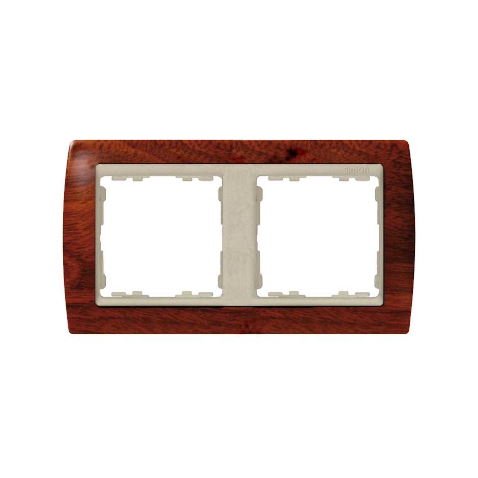 Frame for 2 elements cherry interior aluminium Simon 82