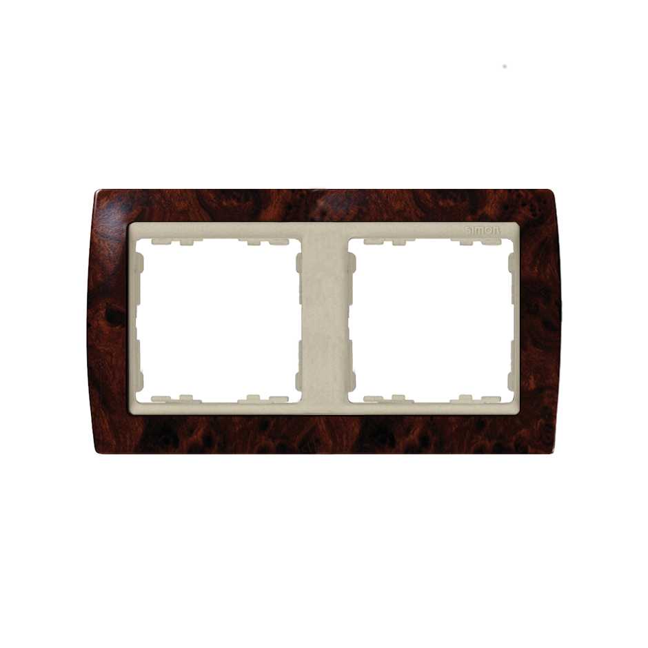 Frame for 2 elements walnut root interior champagne Simon 82