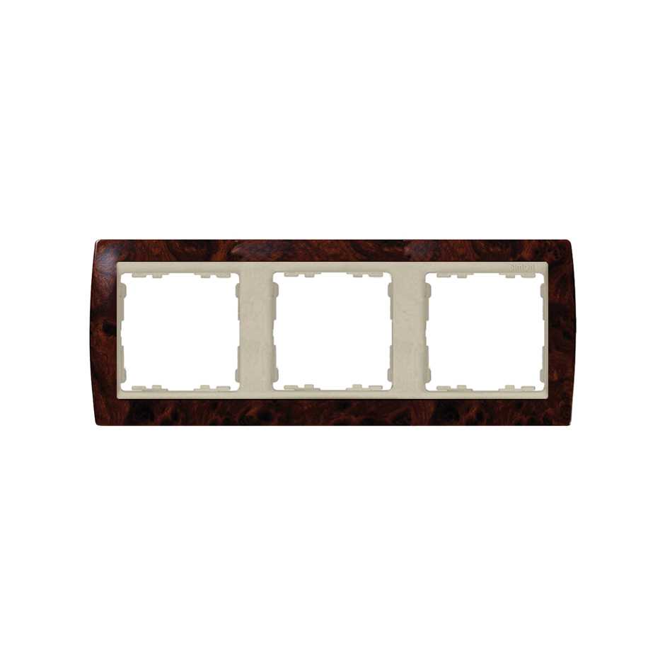 Frame for 3 elements walnut root interior champagne Simon 82