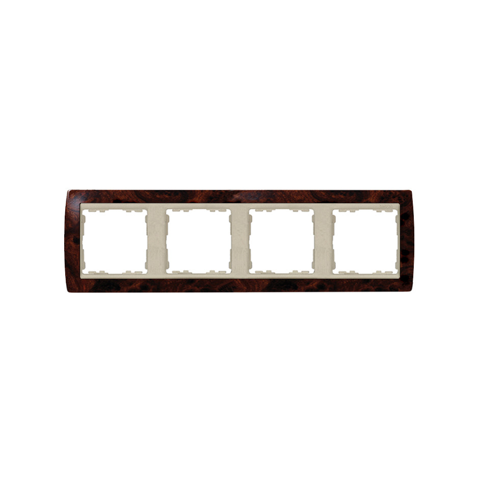 Frame for 4 elements walnut root interior champagne Simon 82