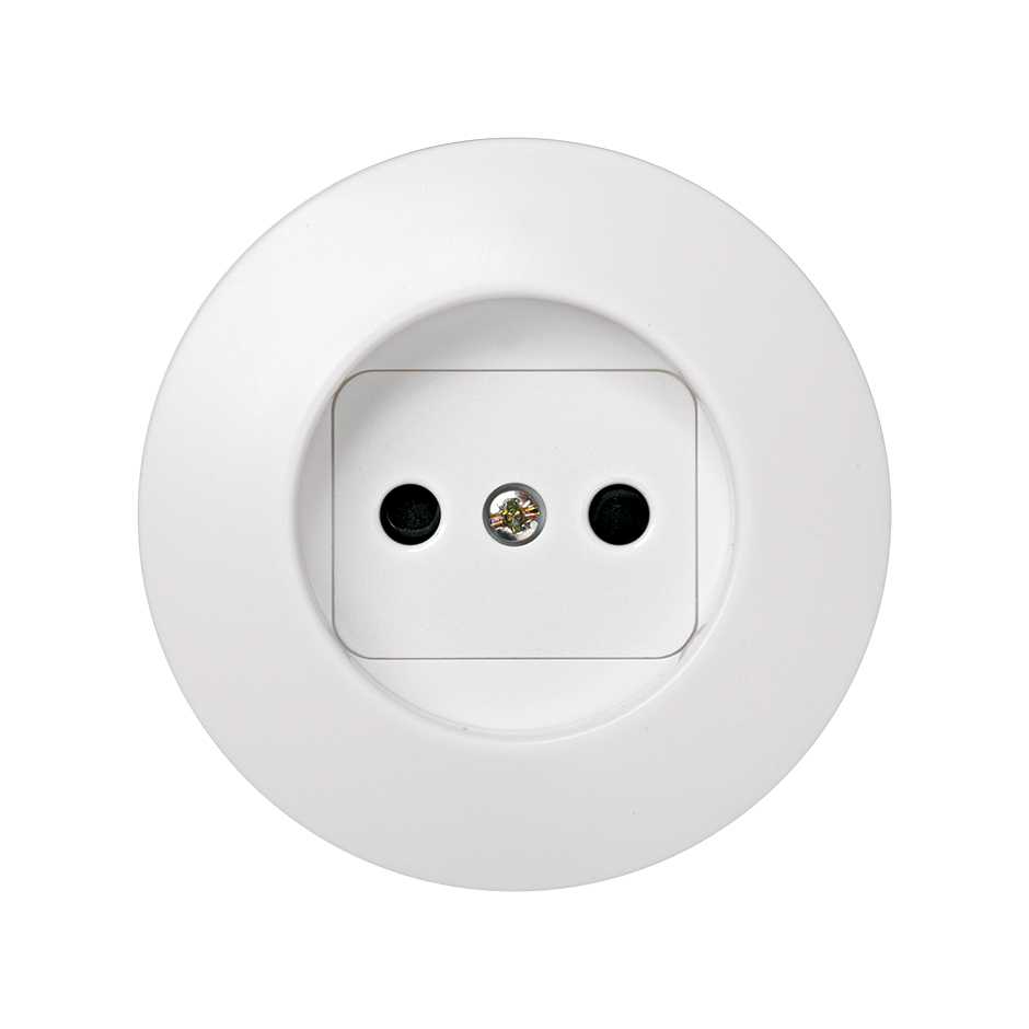 Tapa con dispositivo de seguridad para la base de enchufe bipolar blanco Simon 88