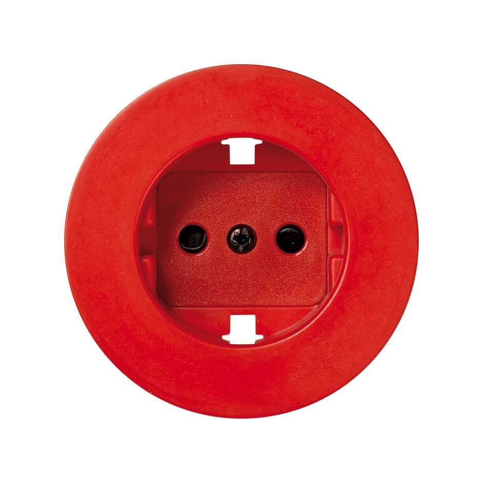 Tapa con dispositivo de seguridad para la base de enchufe schuko rojo Simon 88