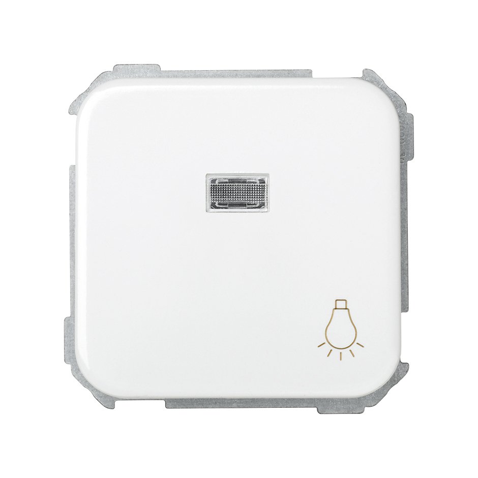 Botão com gravação luminosa 10 A 250V~, luminoso incorporado e sistema de ligação rápida branco Simon 31