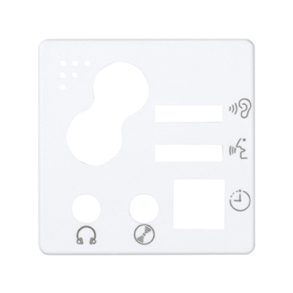 Placa para comando digital de 1 canal com emissão, receção de avisos, entrada e saída jack 3,5 mm branco Simon 27 Play