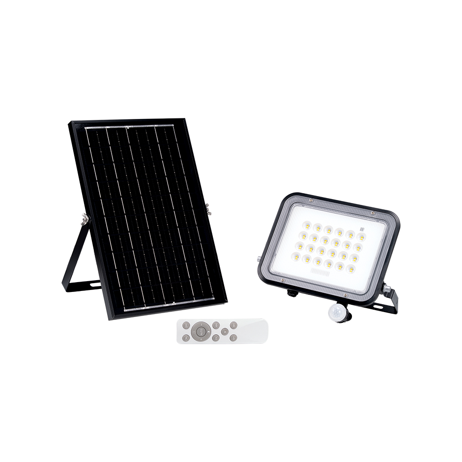 PROJECTEUR LED SOLAIRE PIR 150W 1400 LUMENS LUMIÈRE NEUTRE 4000K IP65 SIMON
