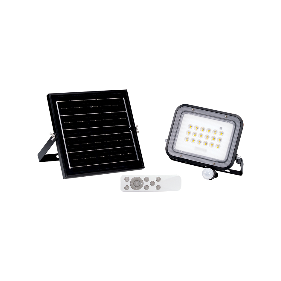 PROJECTEUR LED SOLAIRE PIR 50W 800 LUMENS LUMIÈRE NEUTRE 4000K IP65 SIMON