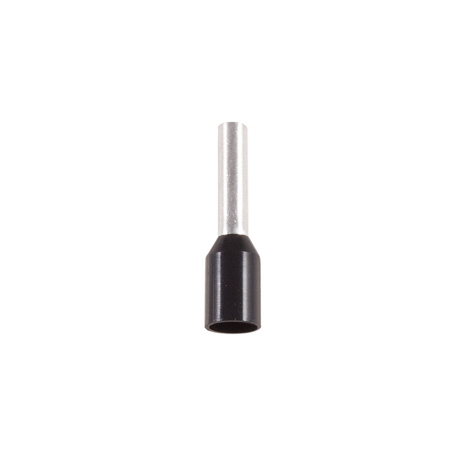 PUNTERA PLATEADA PREAISLADA 1,5MM² Ø8MM 10 UNIDADES NEGRO Simon Brico