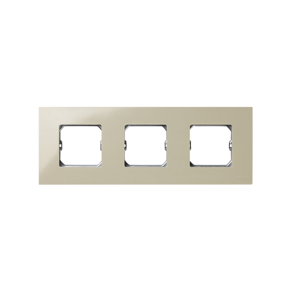 Compact frame for 3 elements with frame holder ivory Simon 27 Play