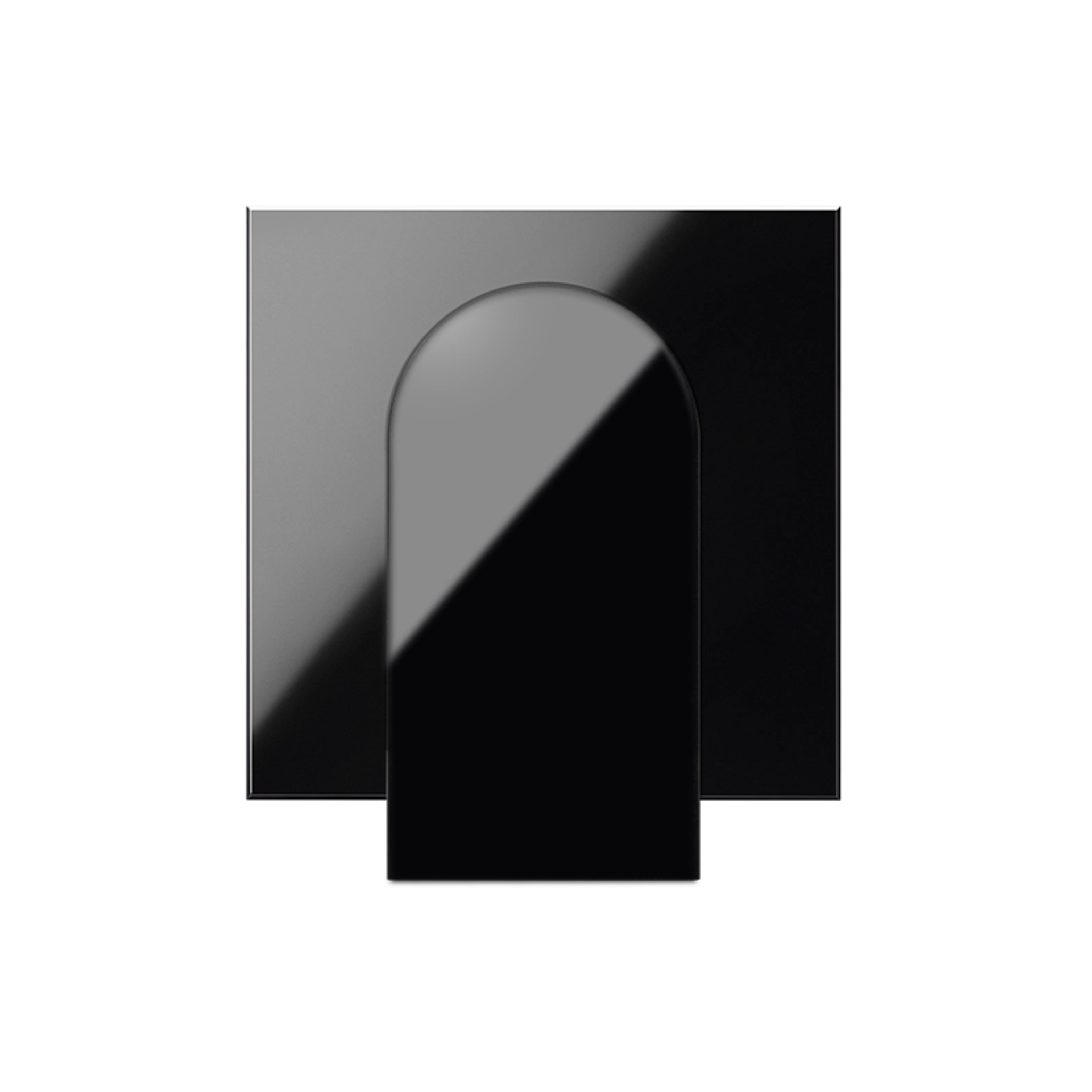 Fibre optic connector cover plate glossy black Simon 100