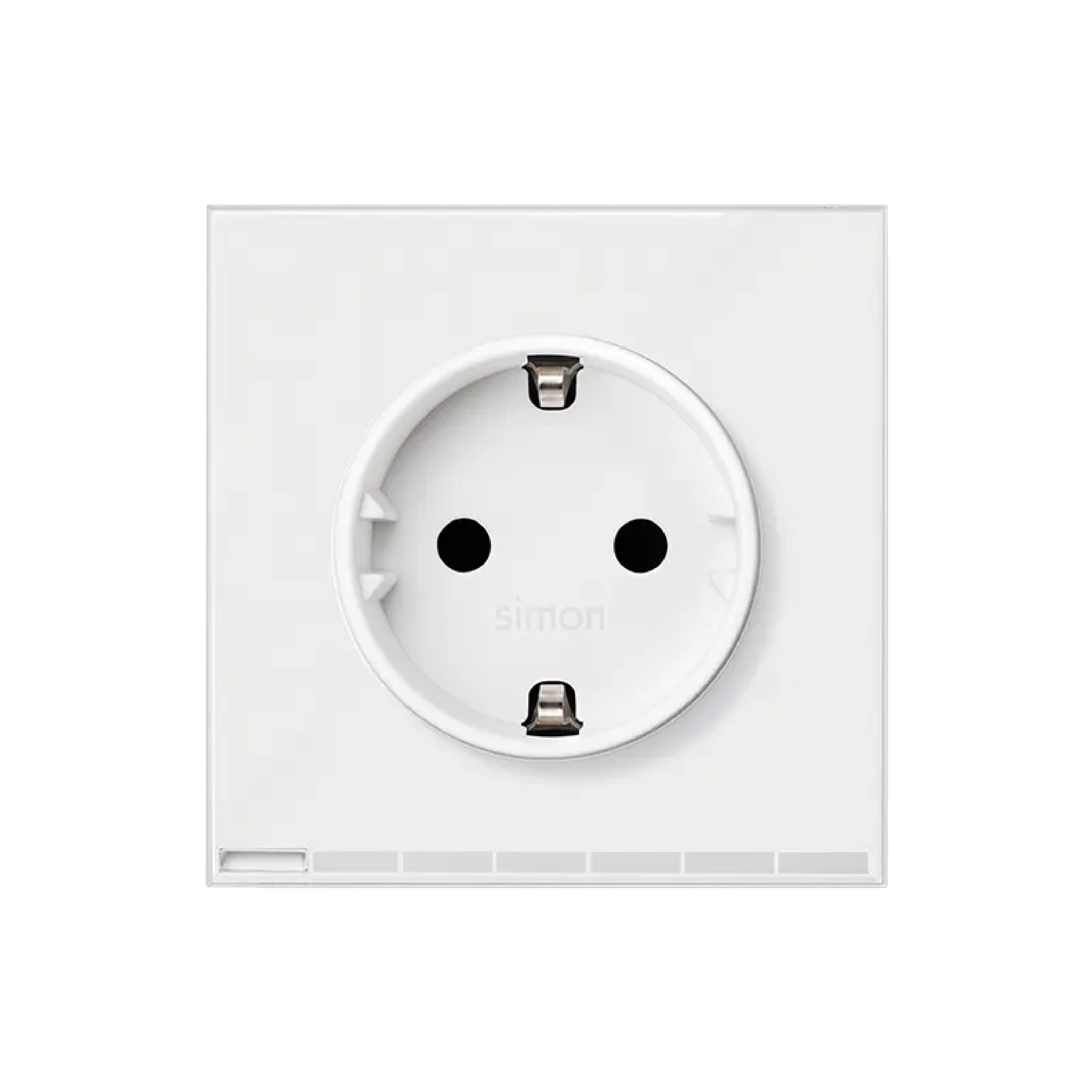 Kit front para 1 elemento con 1 base de enchufe schuko Simon iO blanco mate Simon 100