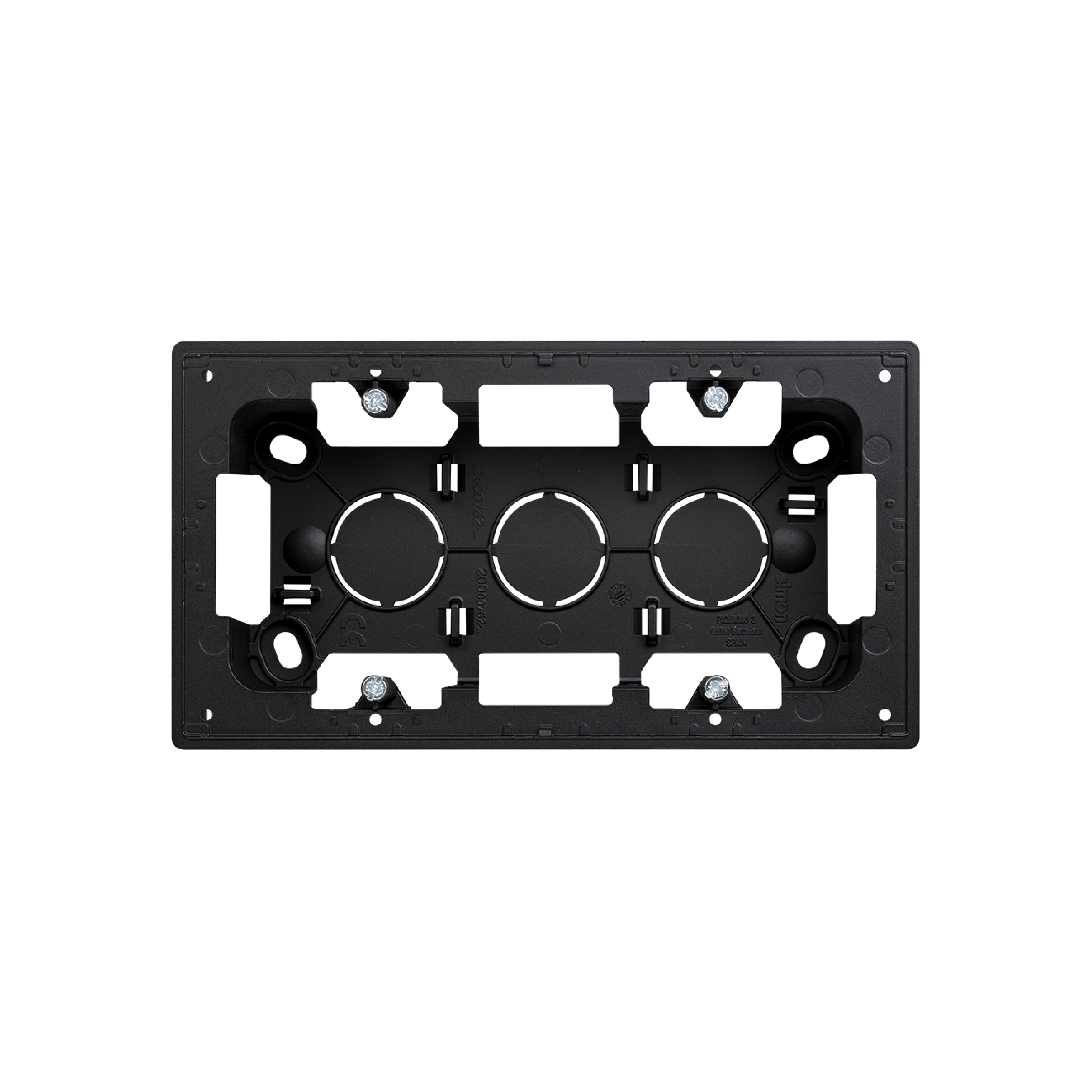 Surface-mount box 2 elements matt black Simon 270