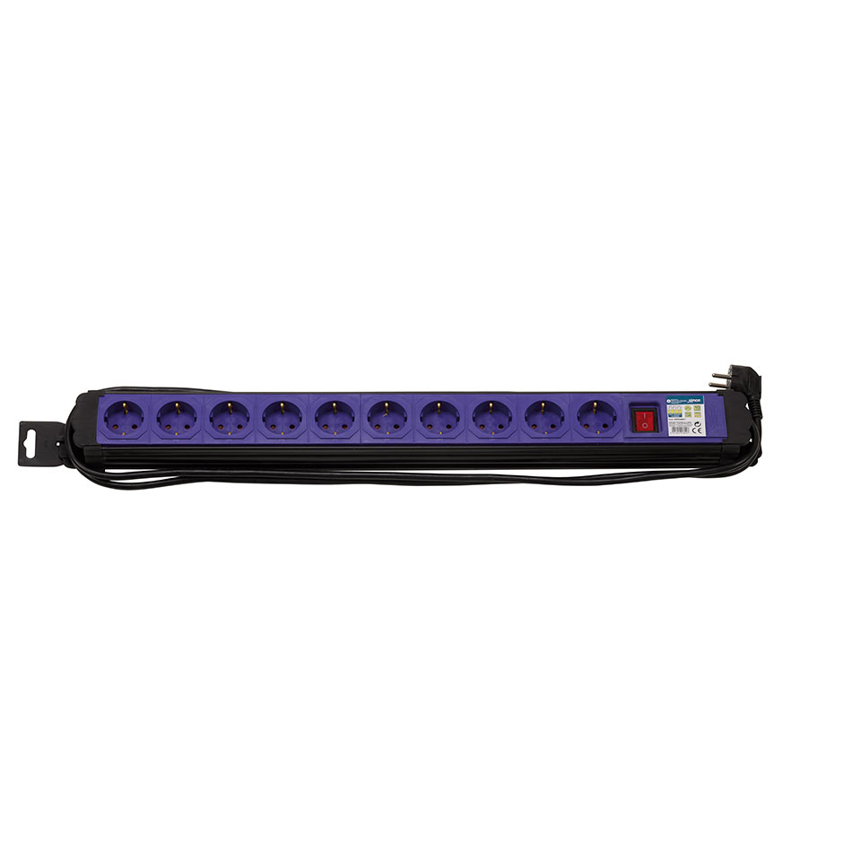 BASIC EXTRAPOWER MULTIPLE SOCKET 4 OUTLETS 16A 250V~ BLUE WITH SWITCH AND 3M CABLE H05VV-F 3G1,5MM² Simon Brico