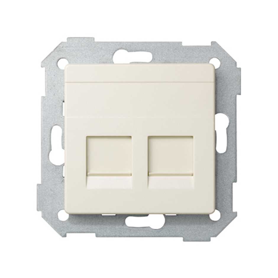 Enjoliveur double informatique avaya ivoire Simon 82 Detail