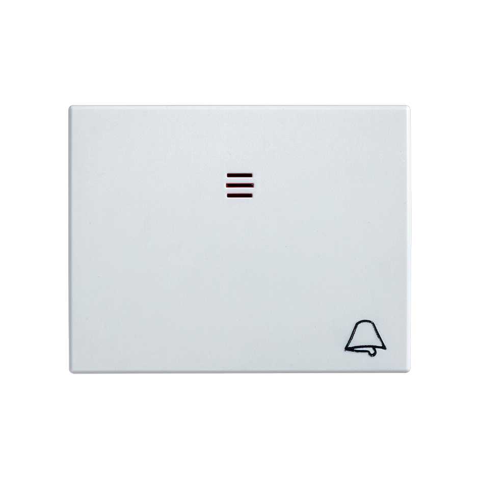Tecla de 3 módulos con visor y logo de campana blanco Simon 82