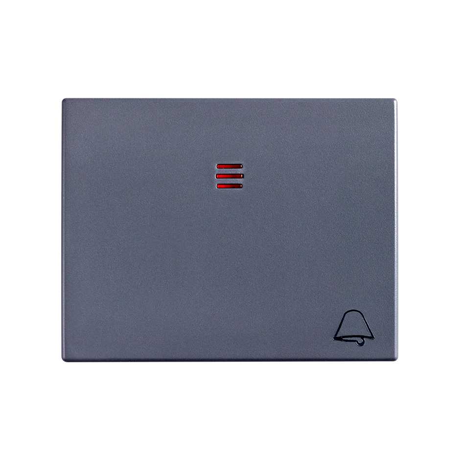 Tecla de 3 módulos con visor y logo de campana grafito Simon 82