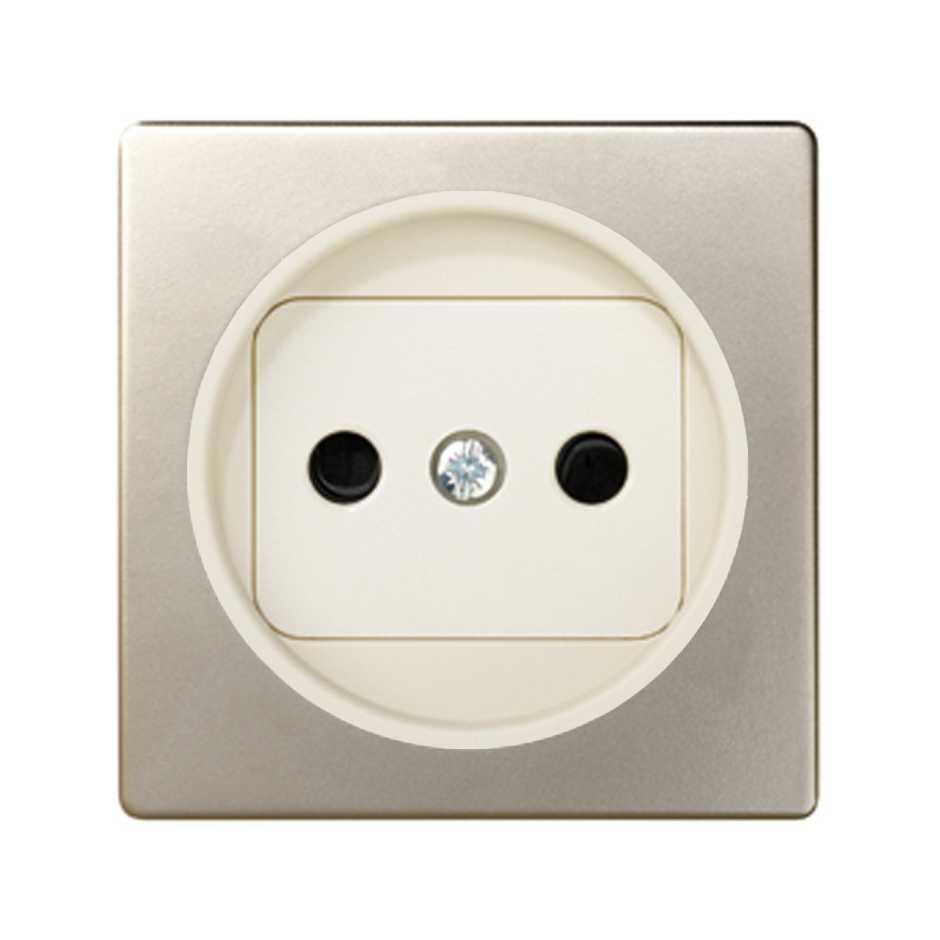 Cover with safety device for Two-pole socket outlet champagne Simon 82
