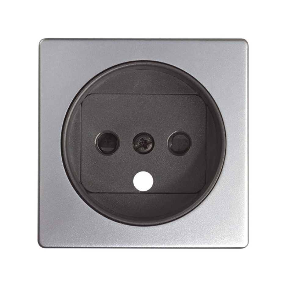 Couvercle avec dispositif de sécurité pour la prise française en aluminium Simon 82