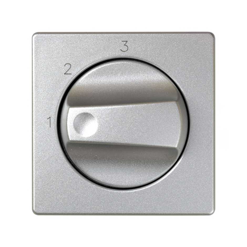 Cover for 2-way rotary switch with 3 positions and 1-2-3 symbol cold aluminium Simon 82 Detail
