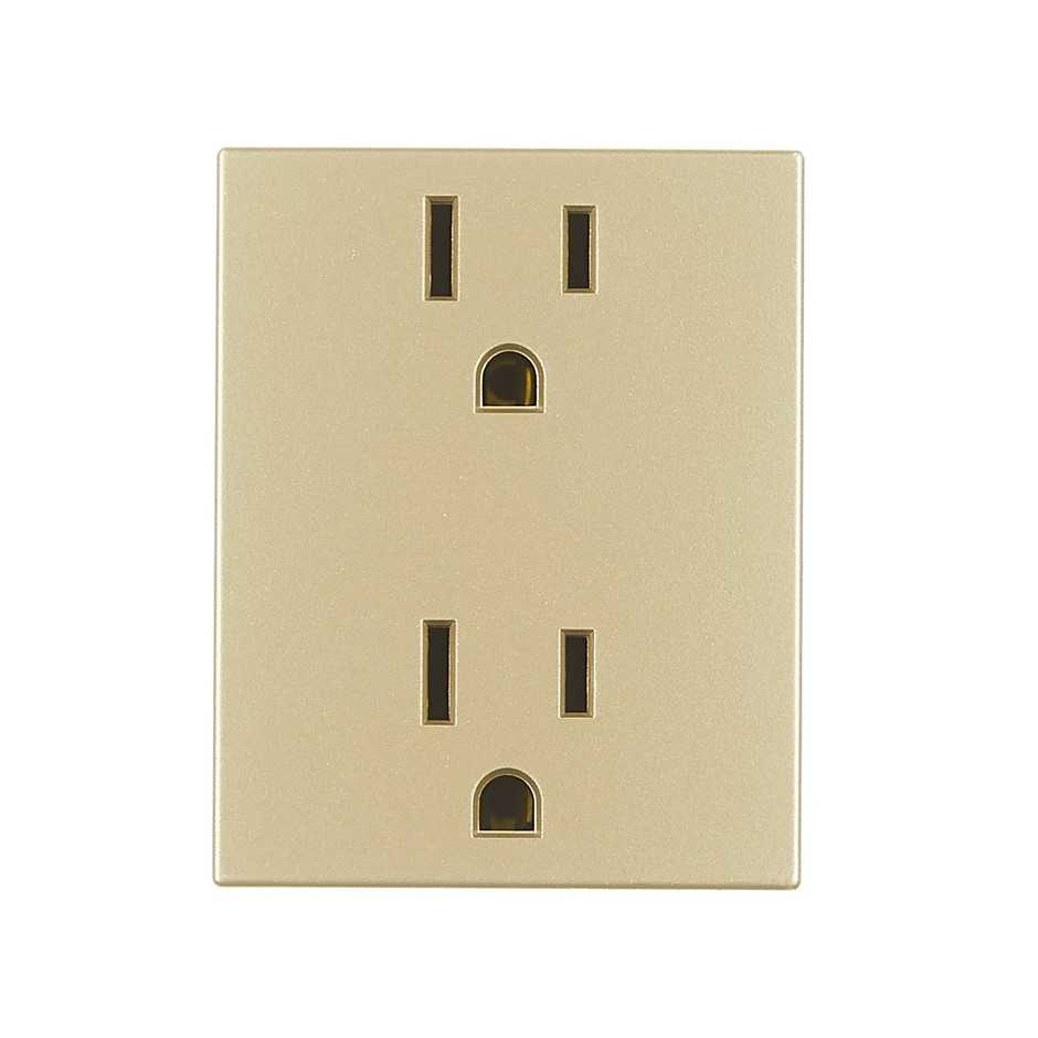 Toma de corriente duplex 2P+T con seguridad 15A 127V~ cava Simon 82