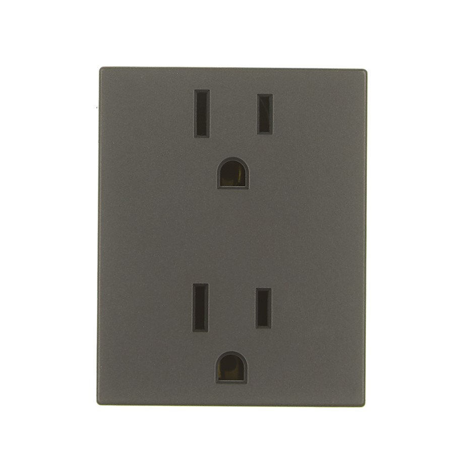 Toma de corriente duplex 2P+T con seguridad 15A 127V~ grafito Simon 82