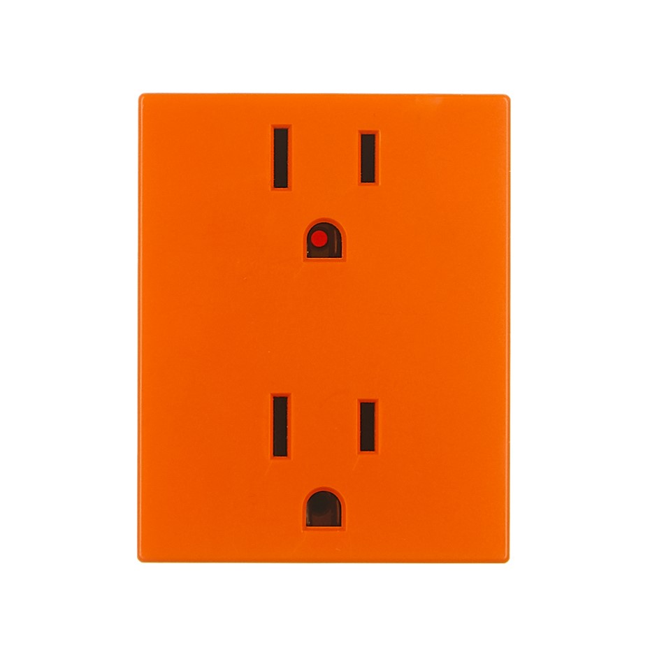 Toma de corriente duplex tierra aislada 15A 127V~ naranja Simon 82
