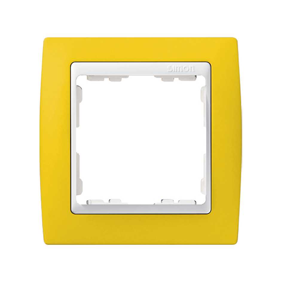 Frame for 1 element yellow interior white Simon 82