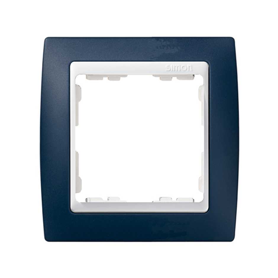 Frame for 1 element navy blue interior white Simon 82