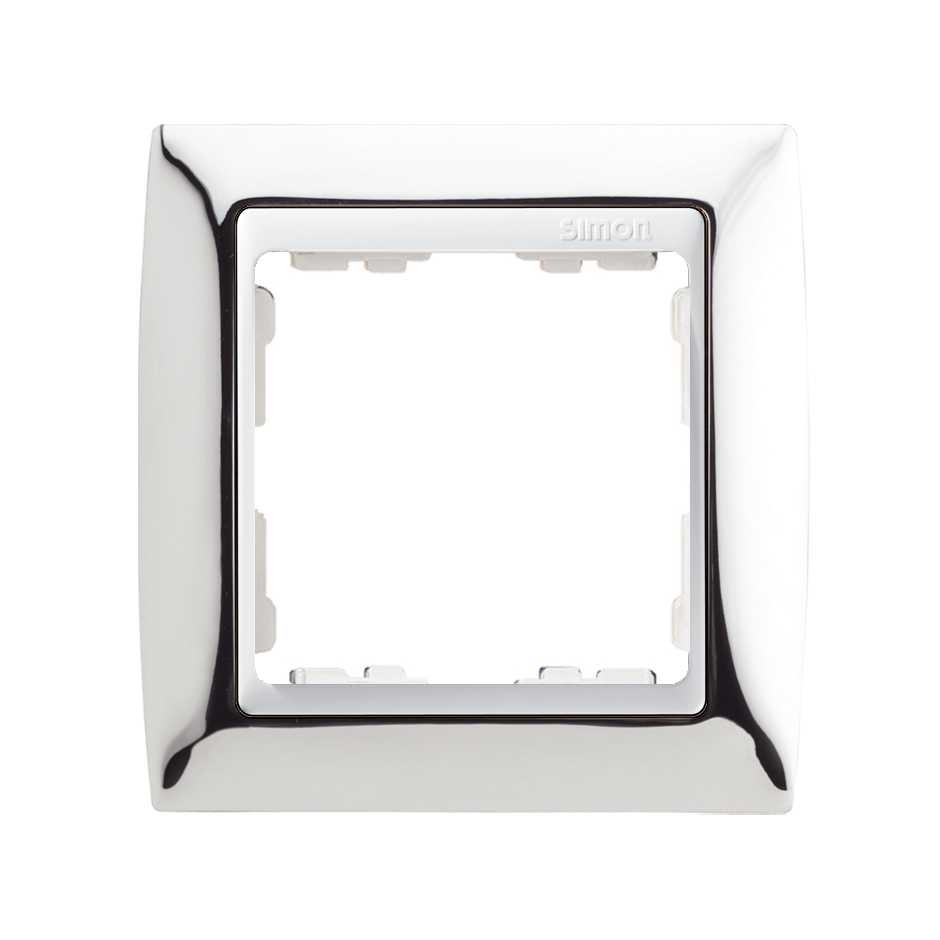 Frame for 1 element chrome interior white Simon 82