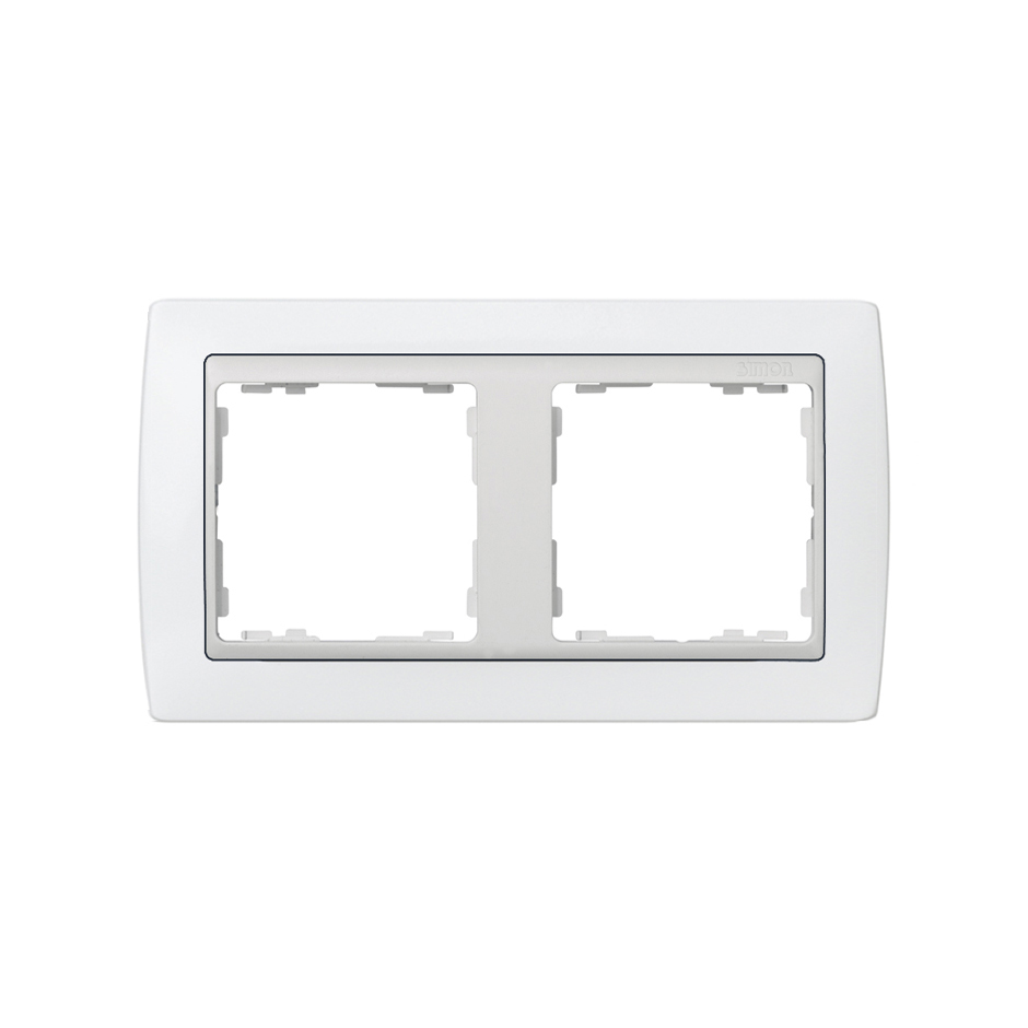 Frame for 2 elements white Simon 82
