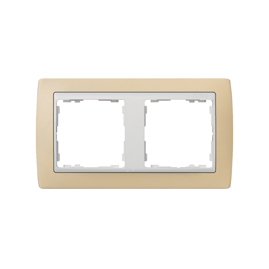 Frame for 2 elements cream interior white Simon 82