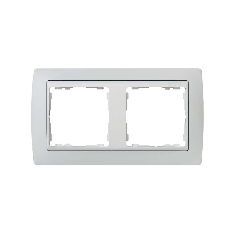 Frame for 2 elements grey interior white Simon 82