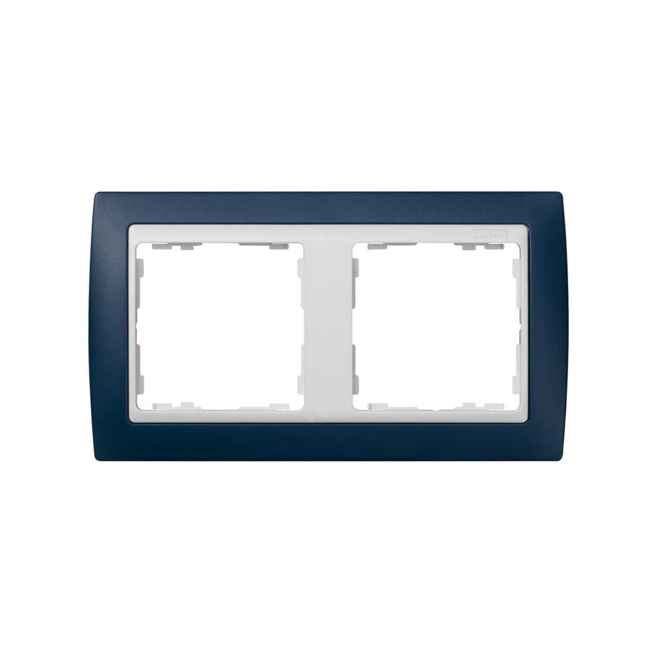 Frame for 2 elements navy blue interior white Simon 82