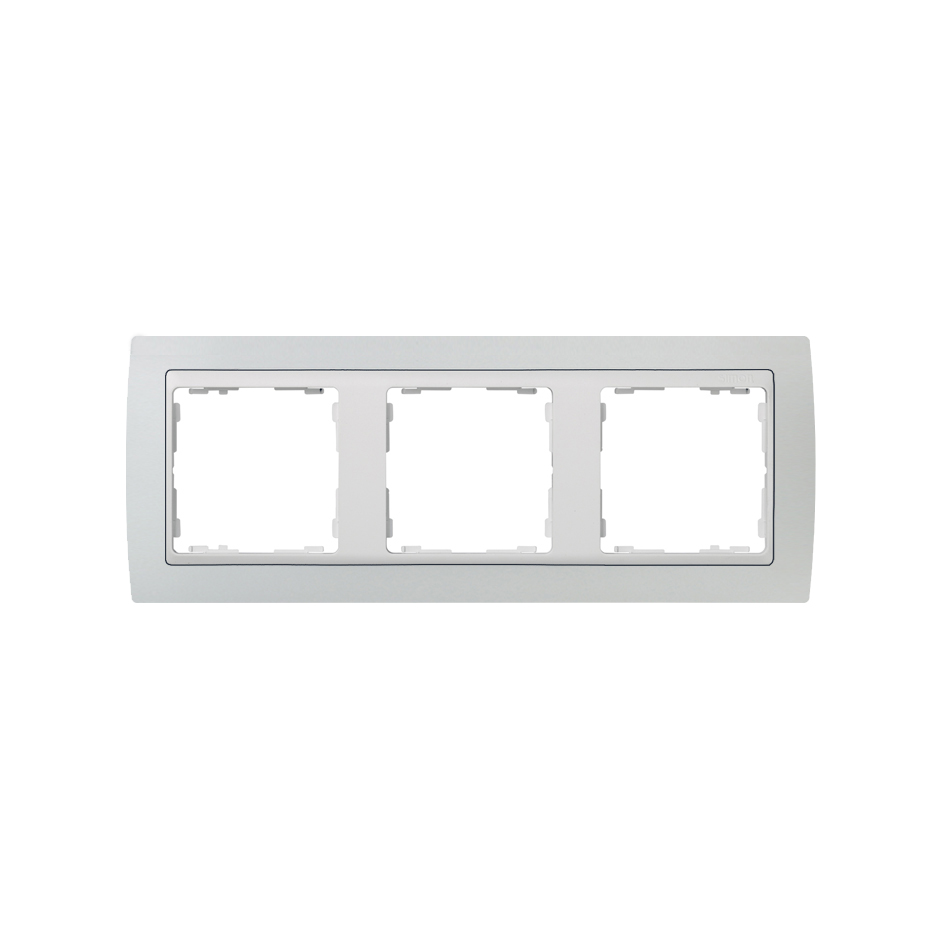Frame for 3 elements grey interior white Simon 82