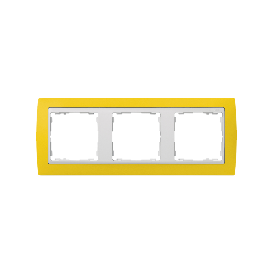 Frame for 3 elements yellow interior white Simon 82