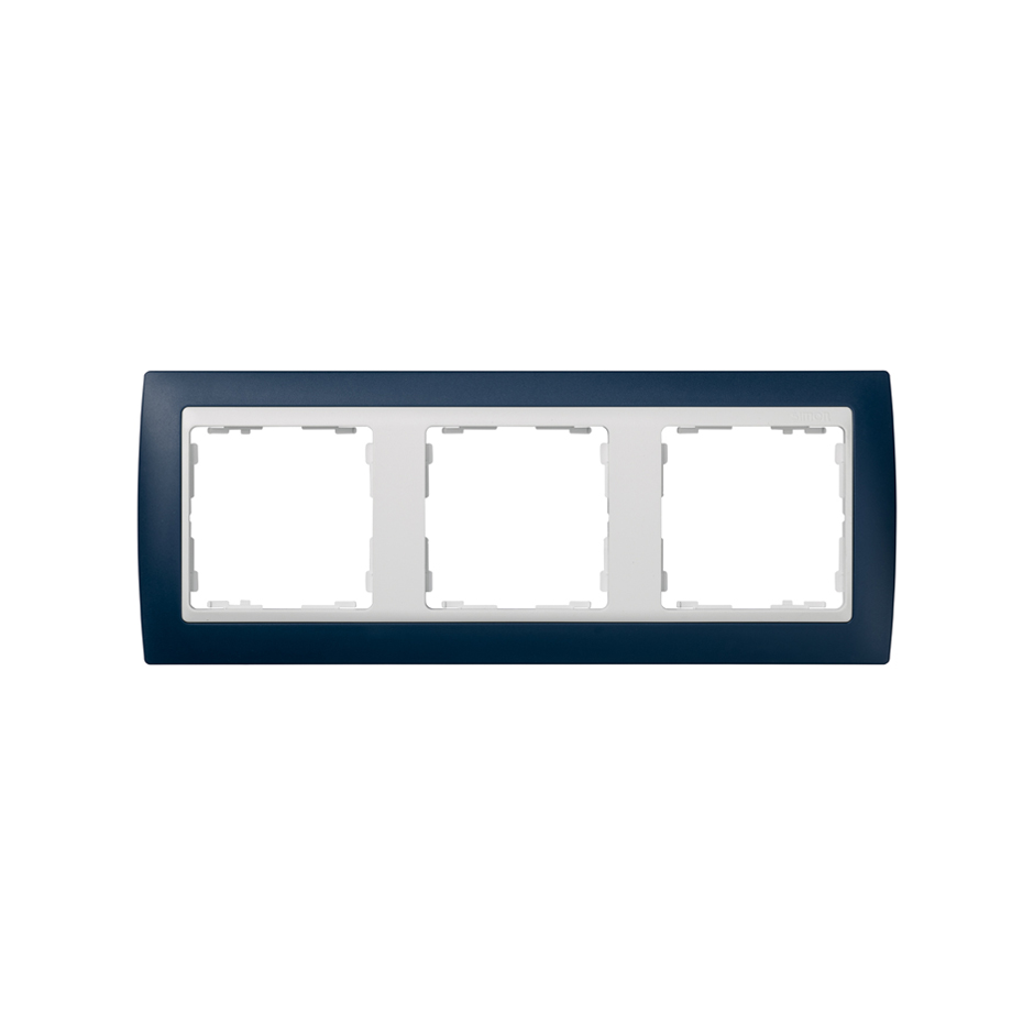Frame for 3 elements navy blue interior white Simon 82