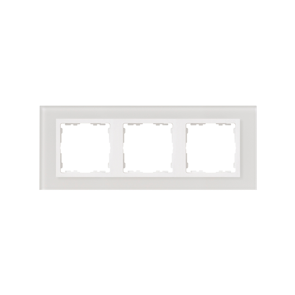 Frame for 3 elements white glass interior white Simon 82 Nature
