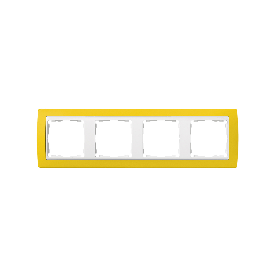 Frame for 4 elements yellow interior white Simon 82