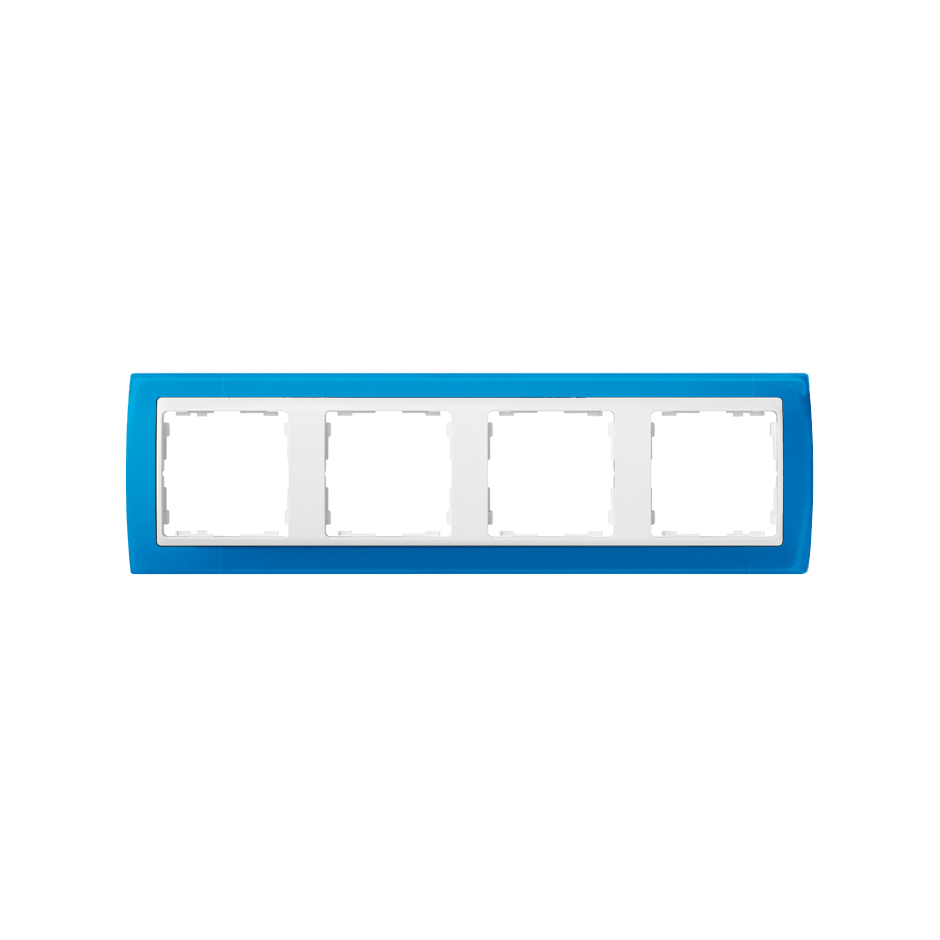 Frame for 4 elements blue translucent interior white Simon 82