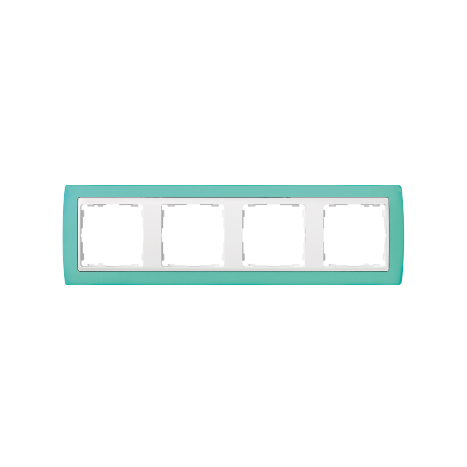 Frame for 4 elements green translucent interior white Simon 82