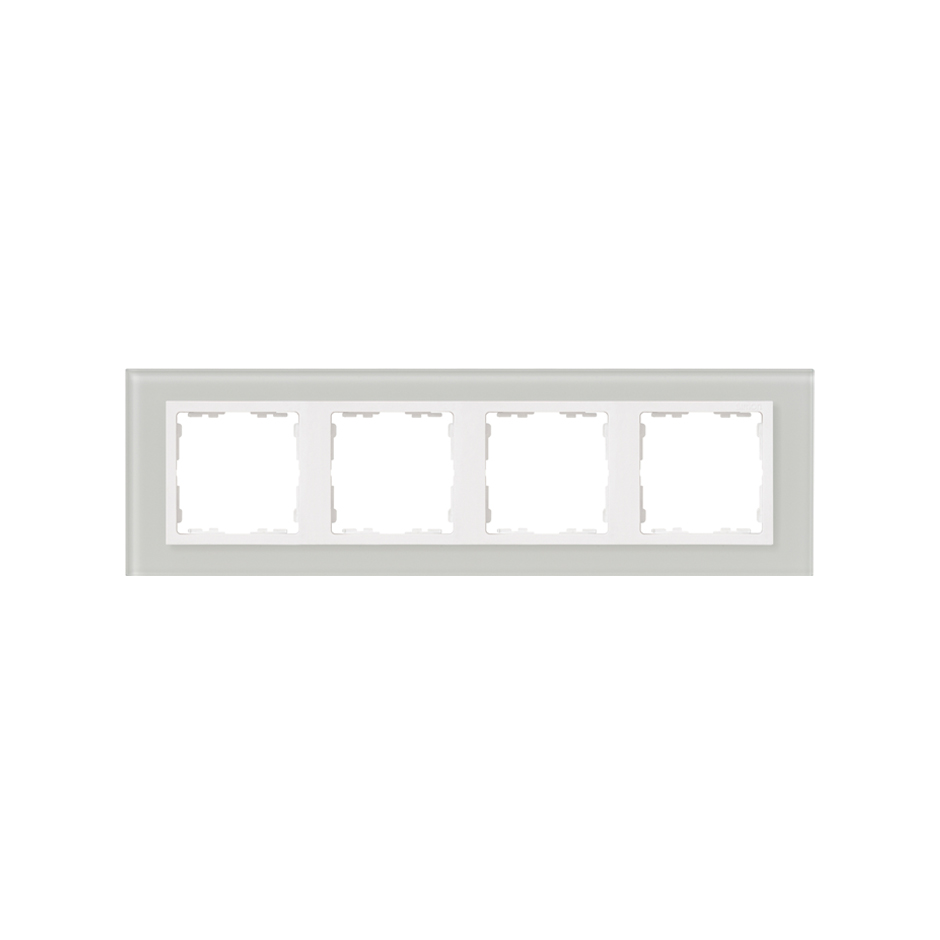 Cadre pour 4 éléments en cristal naturel intérieur blanc Simon 82 Nature