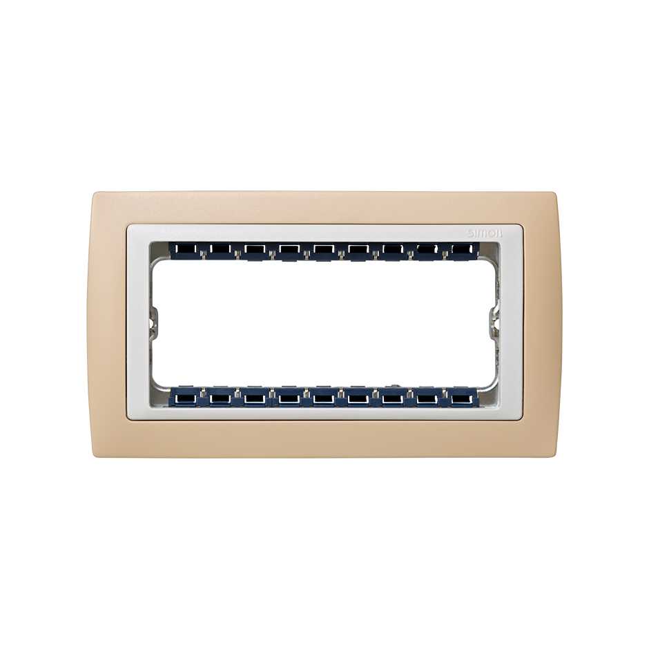 Frame 5 half elements with frame holder 1 row cream interior white Simon 82 Centralisations