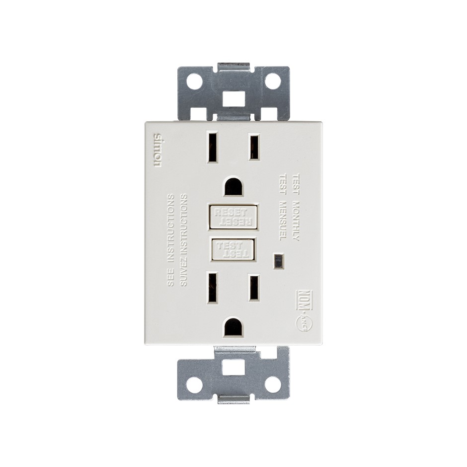 Interruptor de circuito por falla a tierra  GFCI 15A 127V~ marfil Simon 82