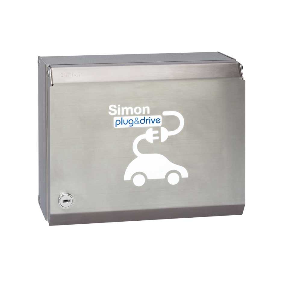 Basic metallic IP40 and IK10 box 2 German, set of keys, combined/differential MCB 16A, programmable timer and metering