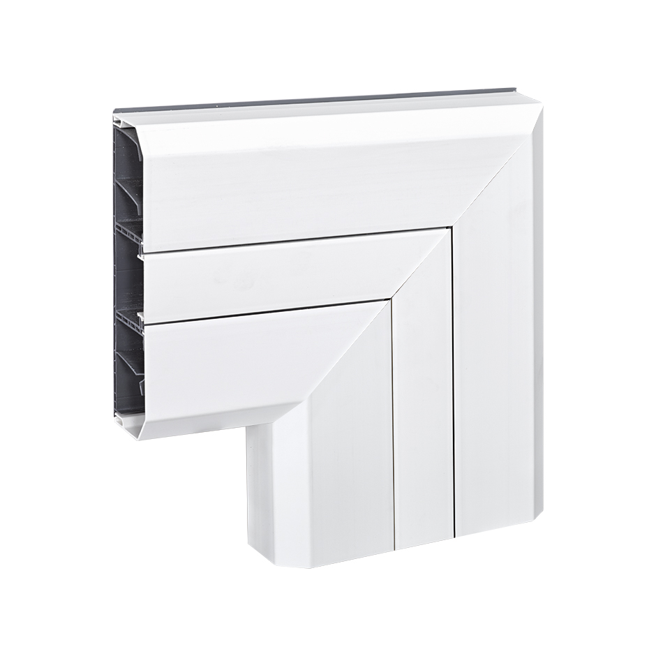 Accesorio ángulo plano descendente para canal Cablomax 210x55mm de PVC